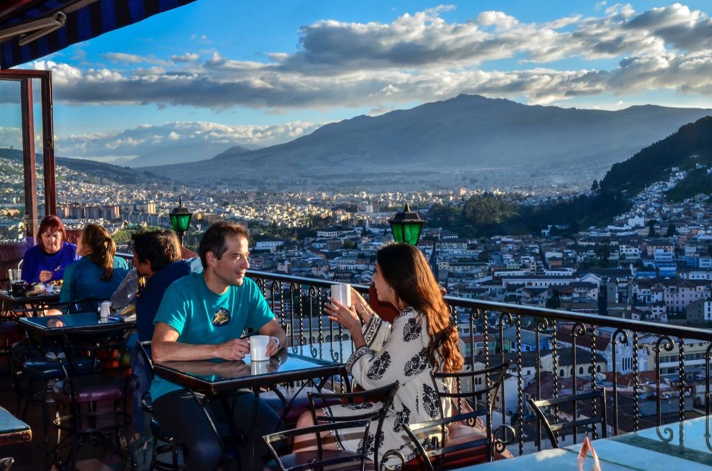 Vue terrasse Café Mosaico Quito
