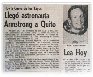 L'expedition britannique à la Cueva de los Tayos, accompagnée par Neil Armstrong, en 1976 (crédit photo: EL UNIVERSO)